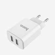 Превью Сетевое зарядное устройство HOCO C62A Victoria 2A 2USB с кабелем micro-USB (белое) — 2