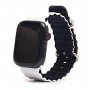 Ремешок ApW26 Ocean Band для Apple Watch 45 mm силикон (бело-черный)