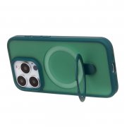Чехол-накладка - SM088 SafeMag для Apple iPhone 15 Pro (темно-зеленая) — 2