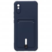 Чехол-накладка с картхолдером для Xiaomi Redmi 9i (темно-синяя) — 1