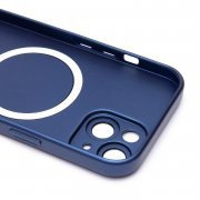 Чехол-накладка Matte SafeMag для Apple iPhone 15 (темно-синяя) — 3