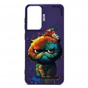 Чехол-накладка для Samsung Galaxy S21 FE (G990B) (кот) (фиолетовая) — 1