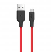 Кабель Hoco X21 Silicone (USB - micro USB) 100см 2A (черно-красный)