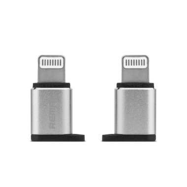 Адаптер (переходник) Remax RA-USB2 (Lightning - micro-USB) серебристый — 1