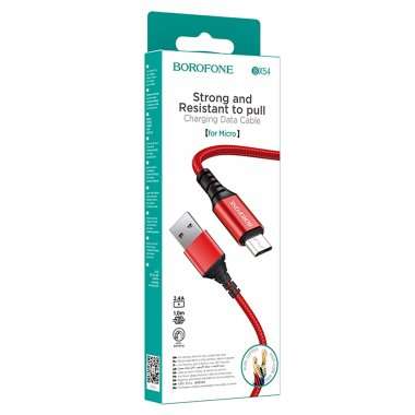 Кабель Borofone BX54 (USB - micro-USB) красный — 3