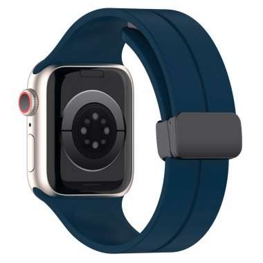 Ремешок - ApW29 для Apple Watch 44 mm силикон на магните (темно-синий) — 5