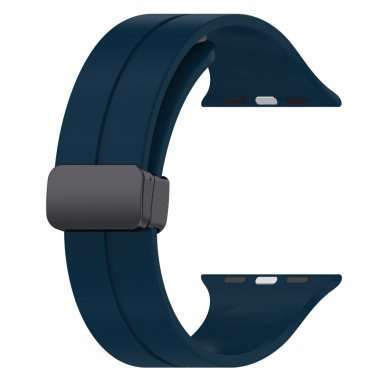 Ремешок - ApW29 для Apple Watch 44 mm силикон на магните (темно-синий) — 4