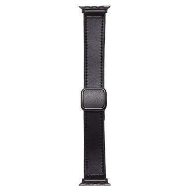 Ремешок - ApW38 Square buckle Apple Watch 38 mm экокожа (черный) — 1