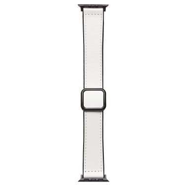Ремешок - ApW38 Square buckle Apple Watch 41 mm экокожа (белый) — 1