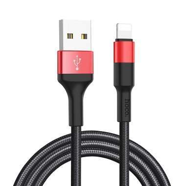 Кабель Hoco X26 (USB - lightning) 100см (черно-красный) — 5