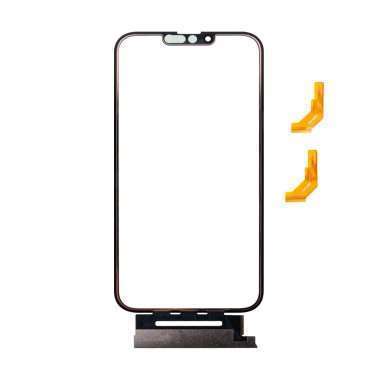 Стекло с тачскрином в рамке для Apple iPhone 13 Pro Max в сборе с OCA пленкой (черное) &mdash; 1