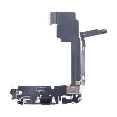 Шлейф для Apple iPhone 15 Pro Max на разъем зарядки/микрофон (черный) — 1