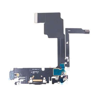 Шлейф для Apple iPhone 15 Pro на разъем зарядки/микрофон (черный)